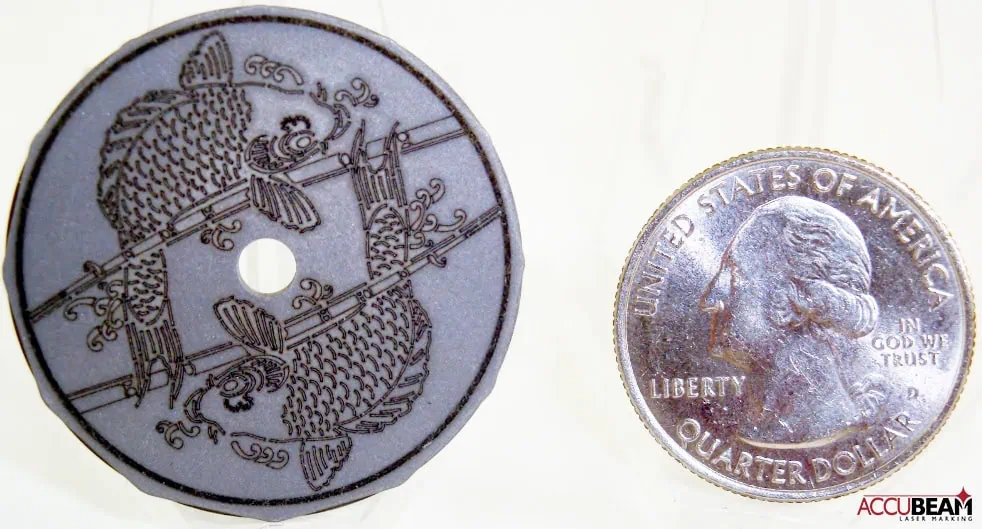 Laser Marked Tungsten Alloy with Decorative Markings